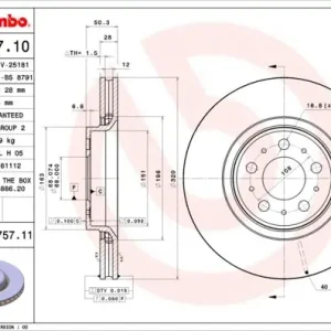 Tarcza hamulcowa BREMBO 09.A757.11 9475266 Nie przegap